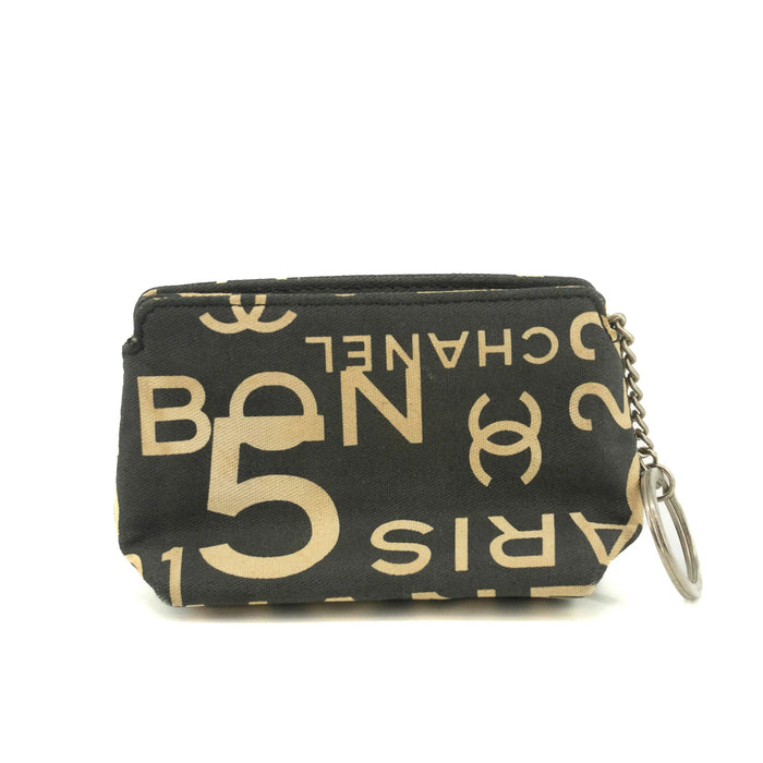 Chanel Canvas Logo Blue Zip Pouch #3710 by Bolt Boutique
