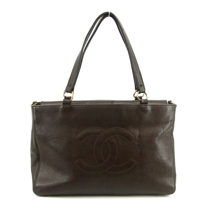 Chanel Caviar Skin Cocomark Brown Shoulder Bag 10 Series #2917 by Bolt Boutique