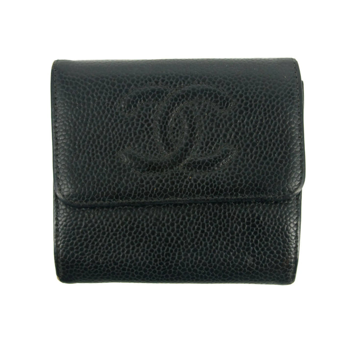 Chanel CC Timeless Black Caviar Compact Wallet #3005 by Bolt Boutique