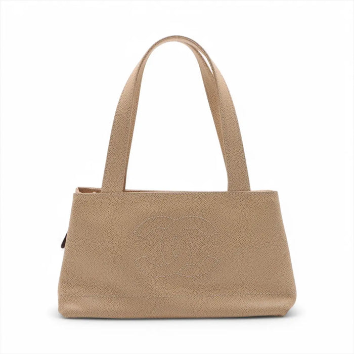 Chanel Coco Mark Caviar Skin Beige Shoulder Bag #3754 by Bolt Boutique