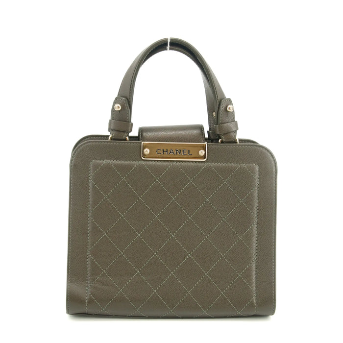 Chanel Grained Calfskin Stitched Small Label Click Shopper Tote Bag 23 Series #2685 by Bolt Boutique
