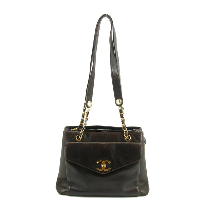 Chanel Lambskin Brown CC Coco Mark Shoulder Bag #3629 by Bolt Boutique