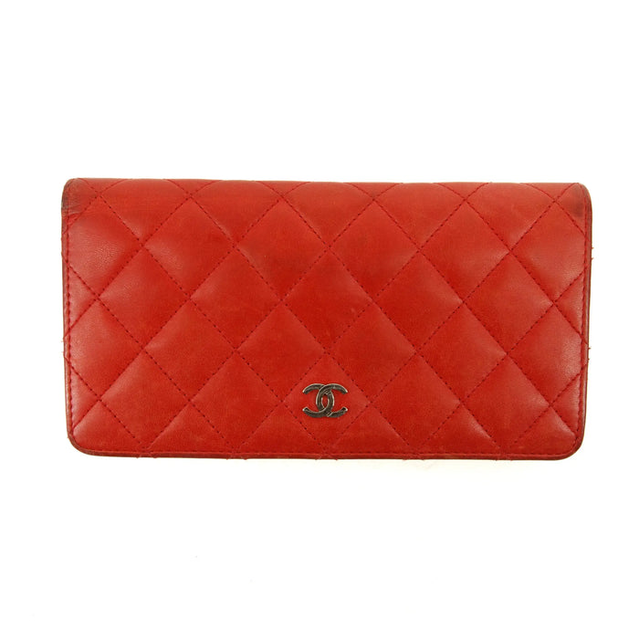 Chanel Lambskin Matelasse Red Long Wallet 22 Series #3127 by Bolt Boutique