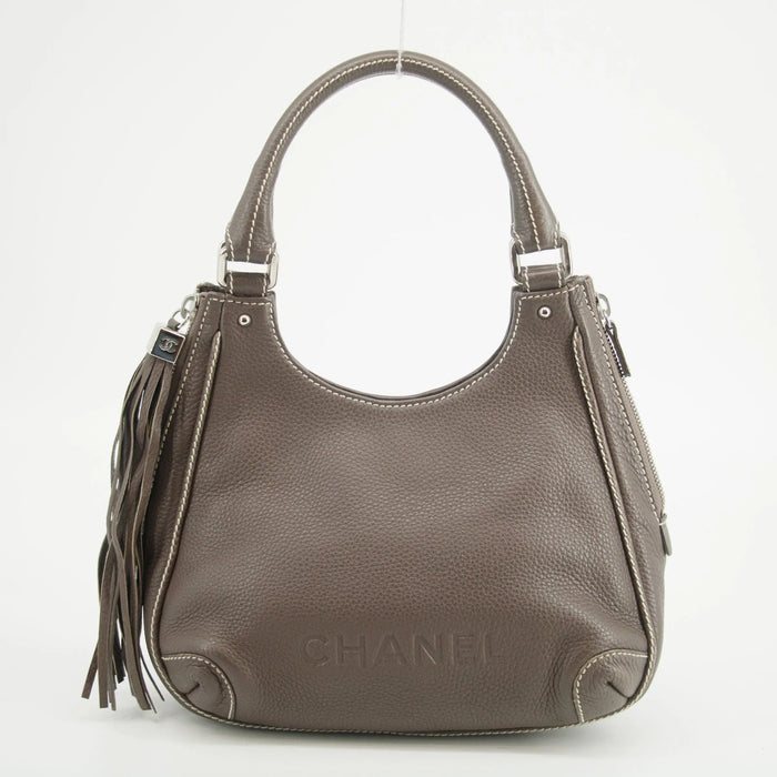 Chanel LAX Grained Leather Tassel Handle Bag Grey 8 Series-#2620 by Bolt Boutique