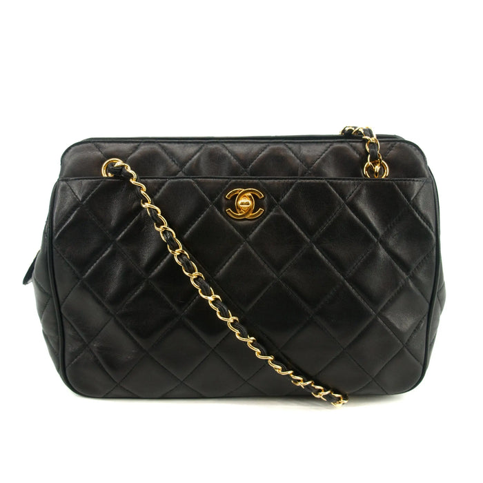Chanel Matelasse Black Lambskin Chain Shoulder Bag 4 Series #2929 by Bolt Boutique