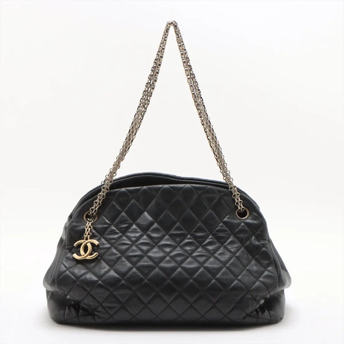 Chanel Matelasse Lambskin Chain Shoulder Bag Black Gold Metal Fittings 14 Series #2608 by Bolt Boutique