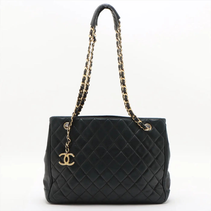 Chanel Matelasse Lambskin Timeless Shopping Tote Bag Black Gold Metal Fittings 1 Series #2523 by Bolt Boutique