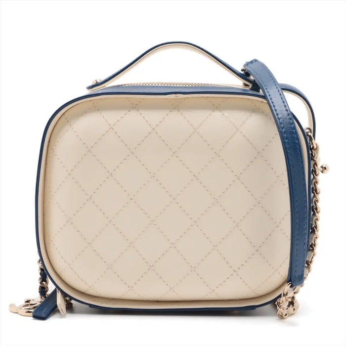 Chanel Matelasse Leather 2 Way Shoulder Bag Blue x White Gold Metal Fittings 27149464 -SKU #2347 by Bolt Boutique
