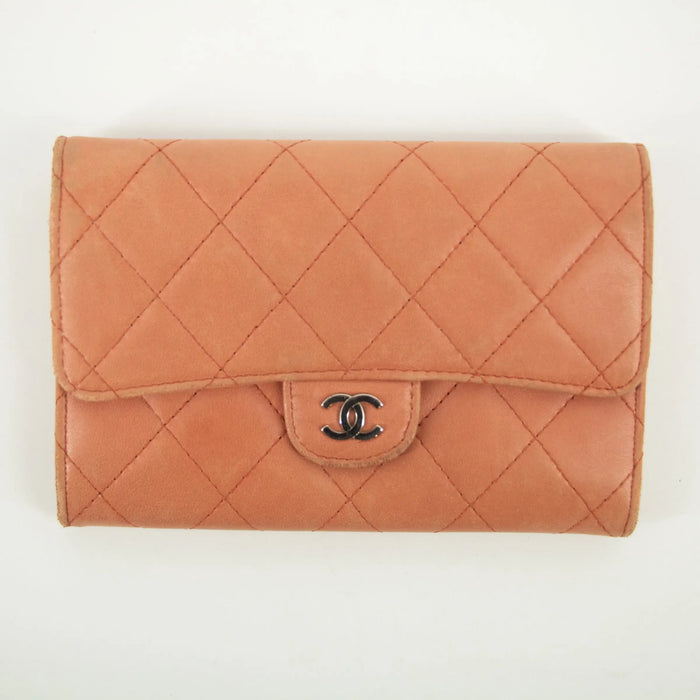 Chanel Pink Coco Mark Matelasse Lambskin Wallet #2365 by Bolt Boutique