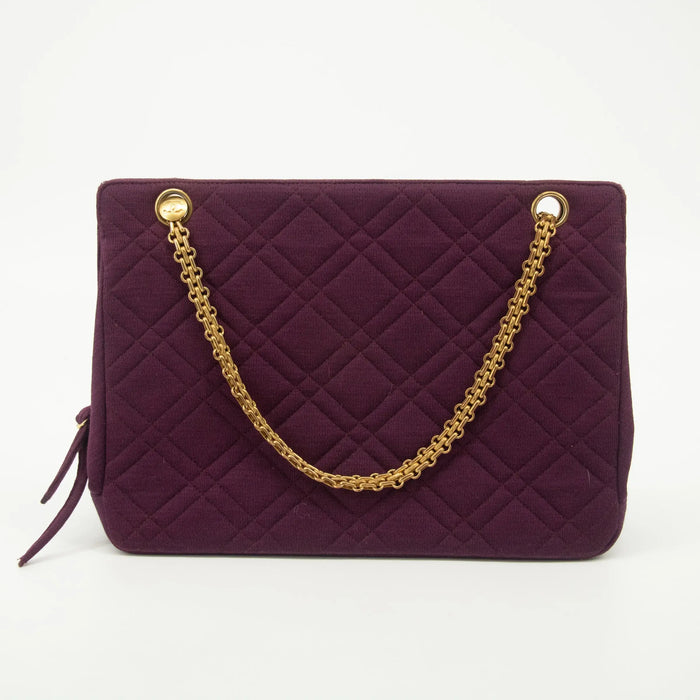 Chanel Vintage Purple Cotton Kisslock Shoulder Bag-#2533 by Bolt Boutique