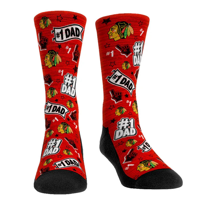 Chicago Blackhawks - #1 Dad by Rock 'Em Socks