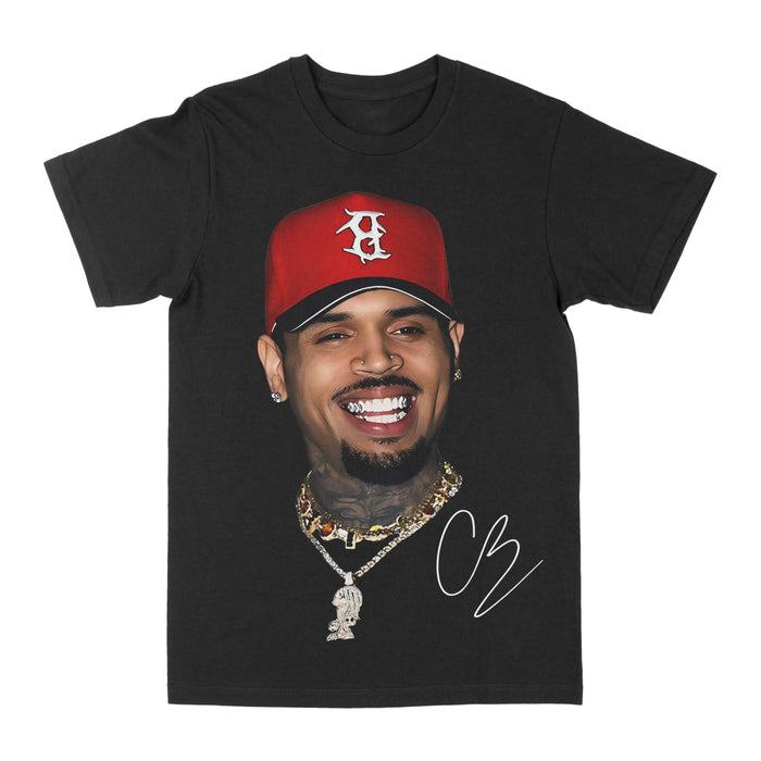 Chris Brown "Big Face Red Hat" Graphic Tee by Obsessed with graphic tees