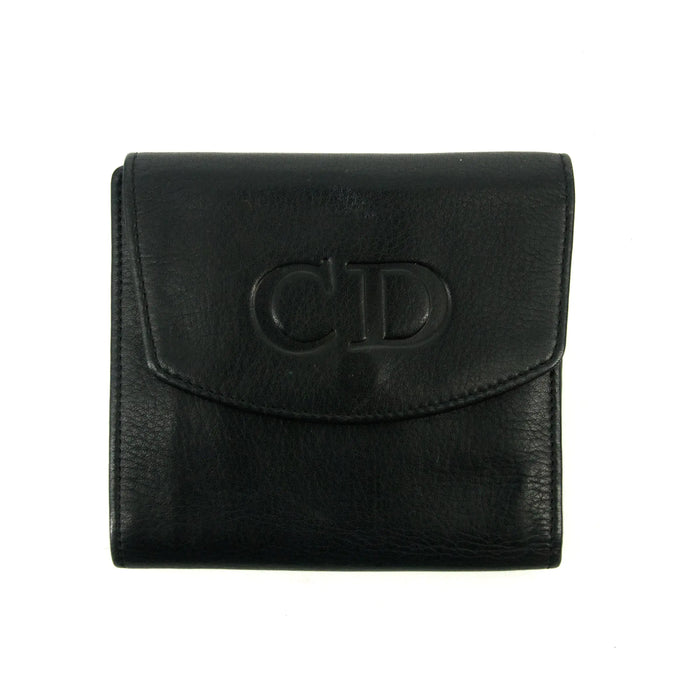 Christian Dior Black Leather Compact Wallet #3081 by Bolt Boutique