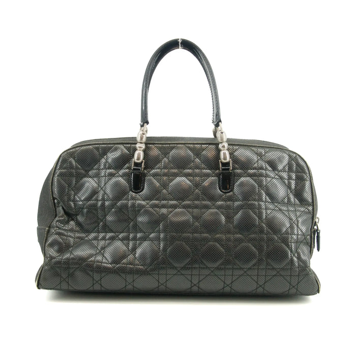 Christian Dior Canage Hand Bag Leather Gray Silver Hardware #3043 by Bolt Boutique