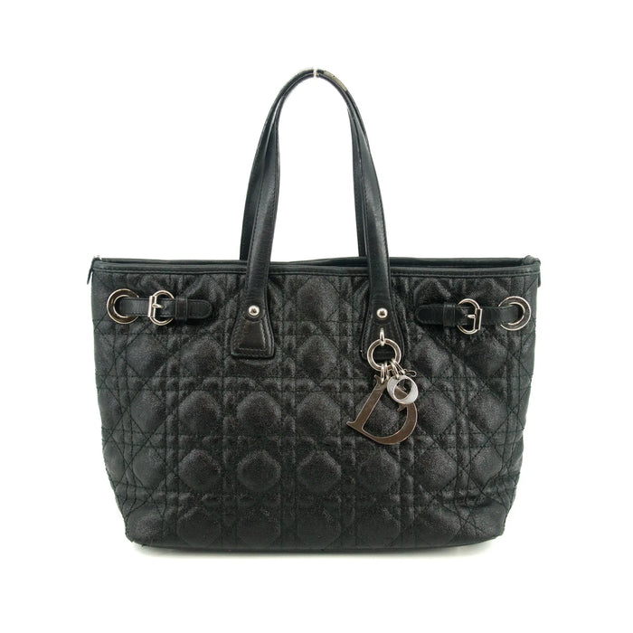 Christian Dior Cannage Panarea Coated Canvas Tote Bag Black Small #3179 by Bolt Boutique