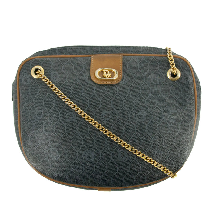 Christian Dior Honeycomb Chain PVC Dark Grey x Brown Shoulder Bag #2693 by Bolt Boutique