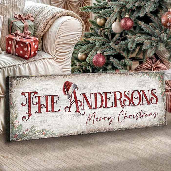 Christmas Family Name Sign II by Tailored Canvases