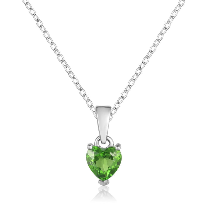 Chrome Diopside Heart Necklace by Fine Color Jewels