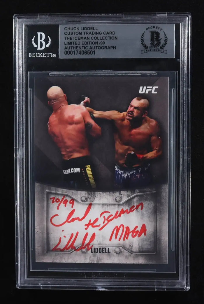 Chuck Liddell Signed The Iceman MAGA Card 70 Of 99 Beckett Authentic by Price Is Right Miami