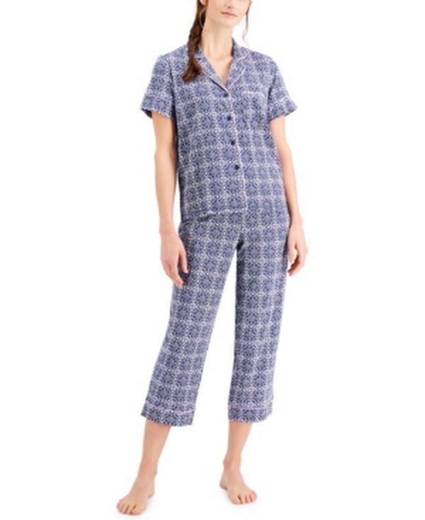 Charter Club Notch Collar Capri Pants Pajama Set, XS by Vanessa Jane