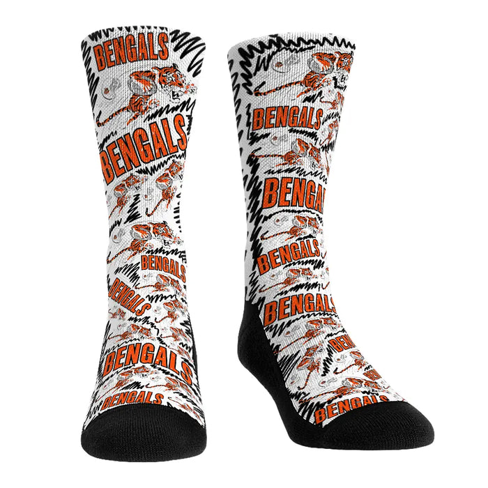 Cincinnati Bengals - Throwback Logo Sketch by Rock 'Em Socks