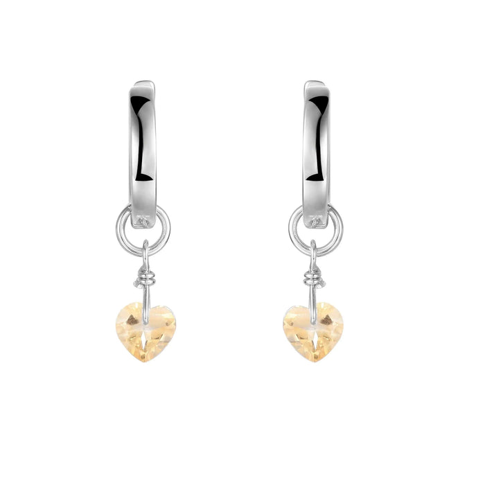 Citrine Heart Earrings by Fine Color Jewels