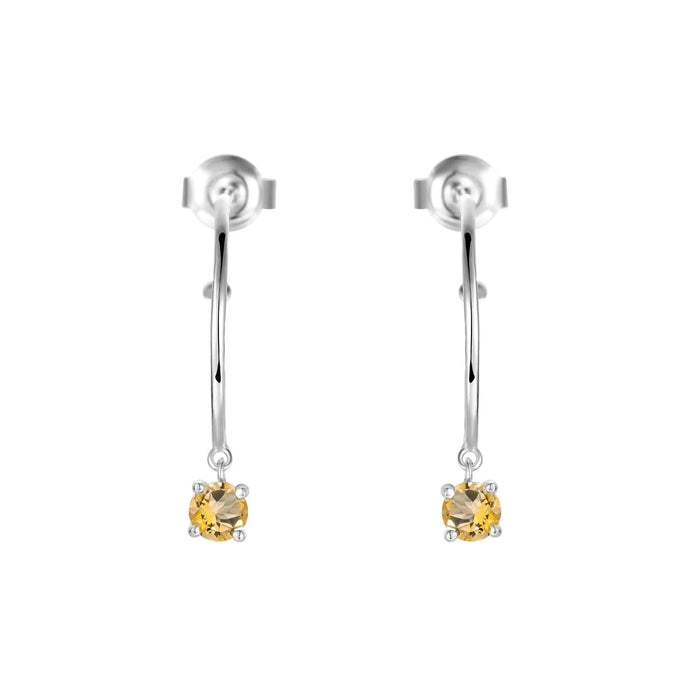 Citrine Open Hoop Earrings by Fine Color Jewels