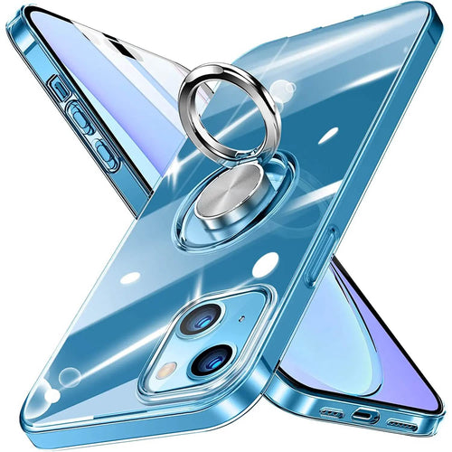 Clear Phone Case iPhone 14 Transparent Anti-Scratch with Ring Kickstand by DailySale
