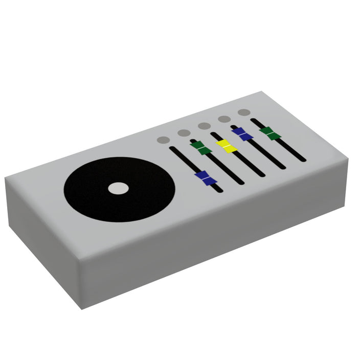 Control Panel #4 (Media Dial) for Star Wars/Space (1x2 Tile) - B3 Customs using LEGO parts by B3 Customs