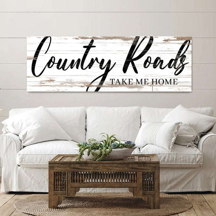 Country Roads Take Me Home Sign II by Tailored Canvases