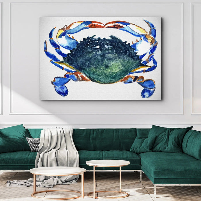 Crab Art Watercolor Canvas Wall Art by Tailored Canvases