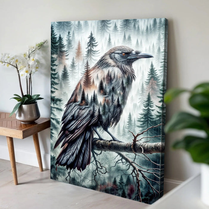 Crow Double Exposure Wall Art by Tailored Canvases
