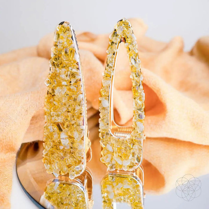 Crown of Prosperity - Citrine Hair Clips (2 pieces) by Conscious Items