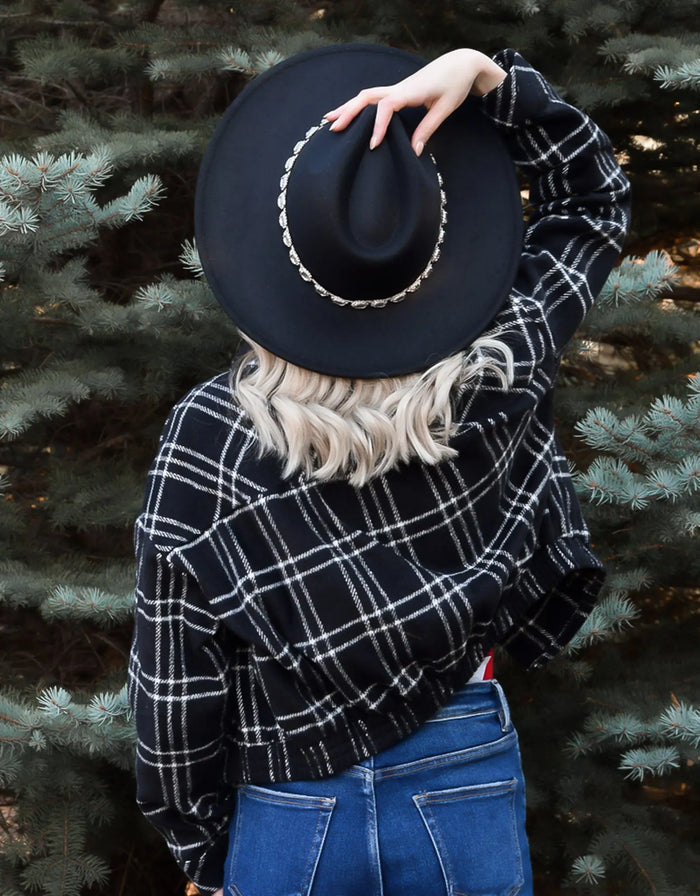 Crystal Rhinestone Strap Fedora Hat by Boutique 23