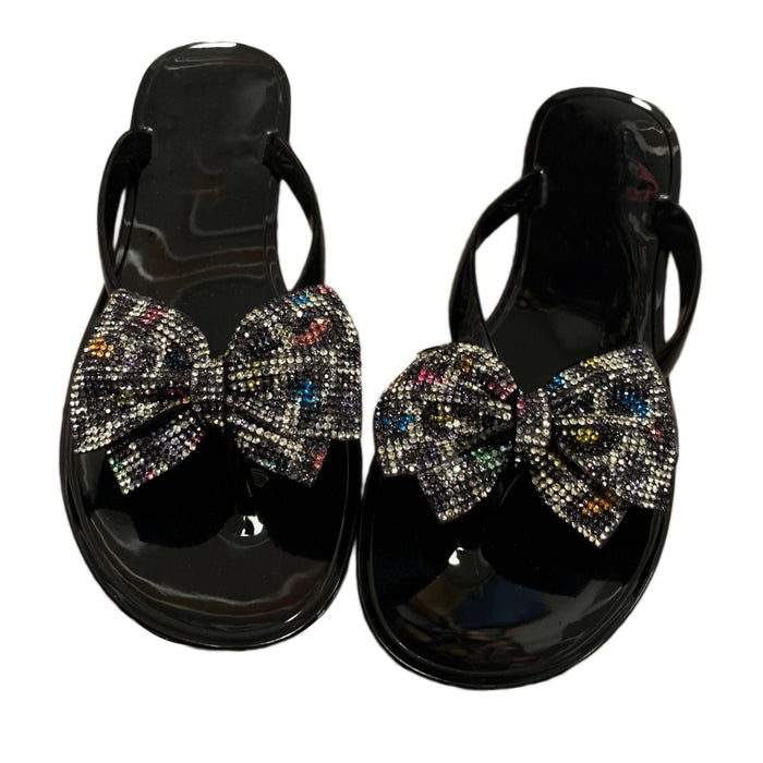 Bling Bow Thong Sandals -Mutli Color Leopard {Order A Full Size Larger} by The House of Stylez