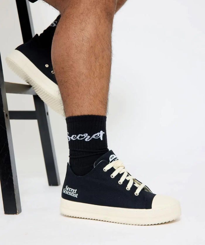 Cursive Secret Socks - Black by SecretScientist