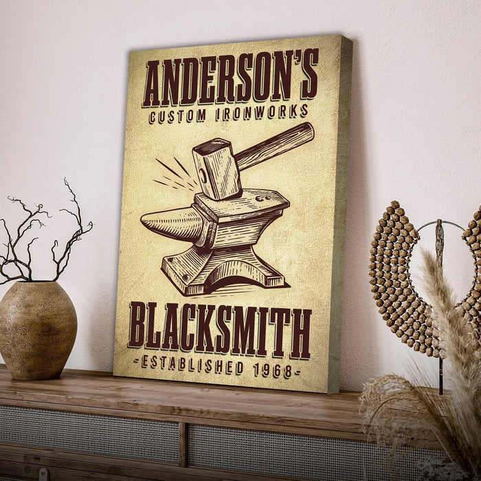 Custom Ironworks Blacksmith Sign by Tailored Canvases