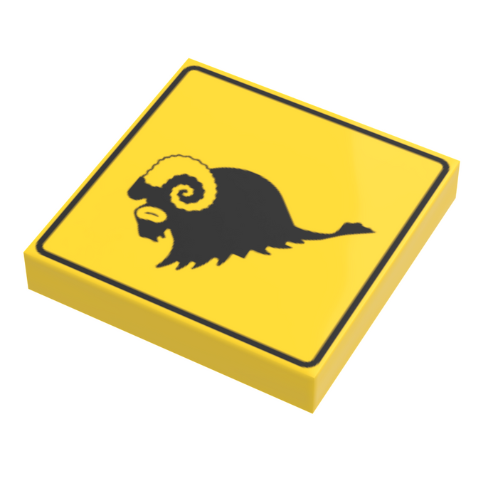 Custom Bantha Xing Sign made using LEGO part - B3 Customs by B3 Customs