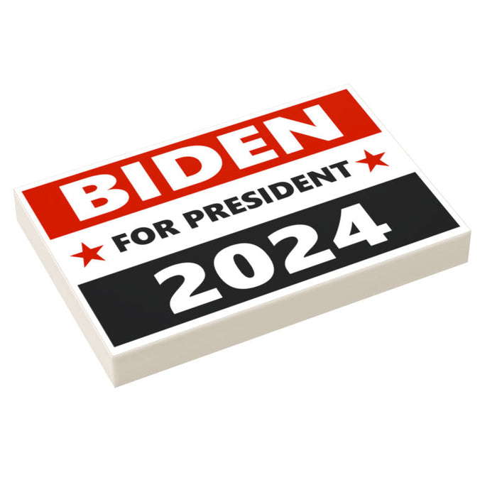 Biden 2024 Election USA Campaign Sign (2x3 Tile) made using LEGO part - B3 Customs by B3 Customs