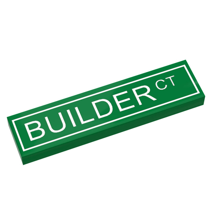 Builder Court Street Sign made with LEGO part (1x4 Tile) - B3 Customs by B3 Customs