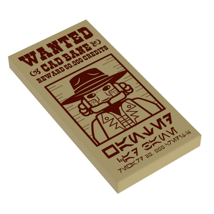 Cad Bane Wanted Poster (2x4 Tile) by B3 Customs