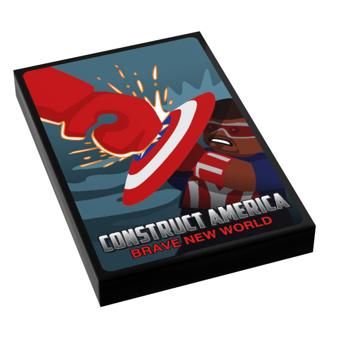 Construct America: Brave New World Movie Cover (2x3 Tile) made using LEGO part - B3 Customs by B3 Customs