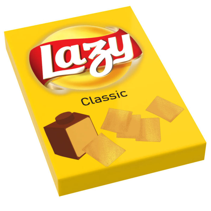 Classic Lazy Chips Bag Tiles Minifig Snack (2x3 Tile) made using LEGO parts - B3 Customs by B3 Customs