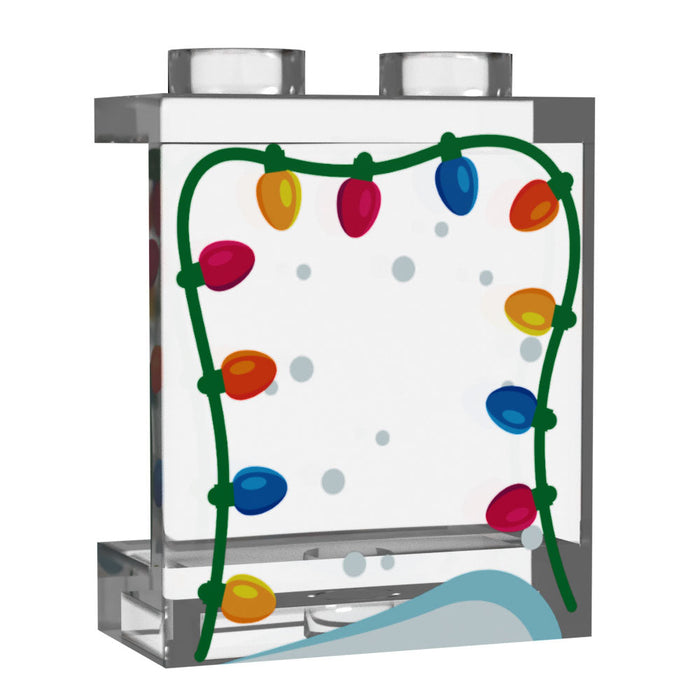 Window with Christmas Lights made using LEGO part 1x2x2 Panel - B3 Customs by B3 Customs