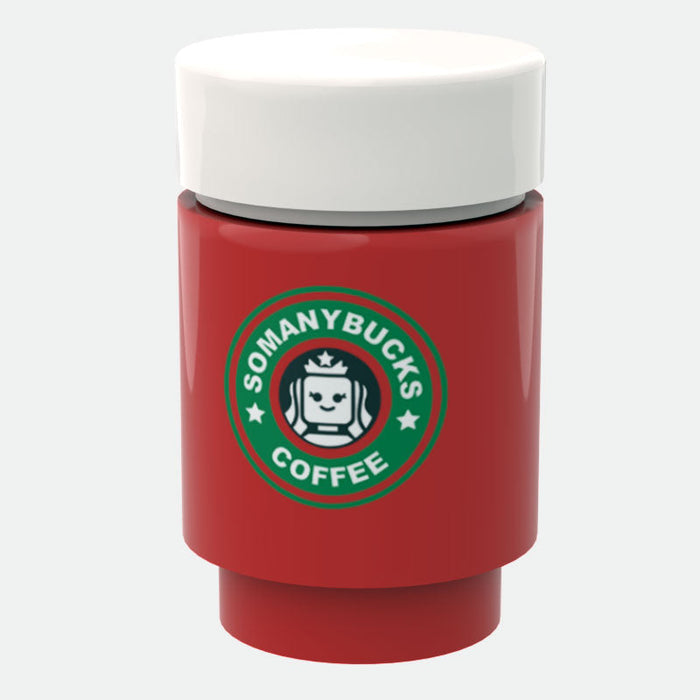 Somanybucks Christmas Coffee Cup for Minifigs made using LEGO parts - B3 Customs by B3 Customs