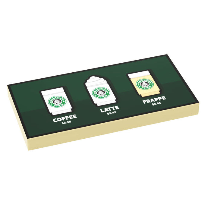 Somanybucks Coffee Menu by Types (2x4 Tile) - B3 Customs by B3 Customs