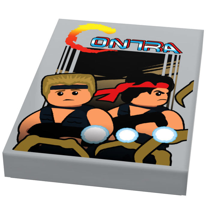 Contra Video Game Cover (2x3 Tile) made using LEGO part - B3 Customs by B3 Customs