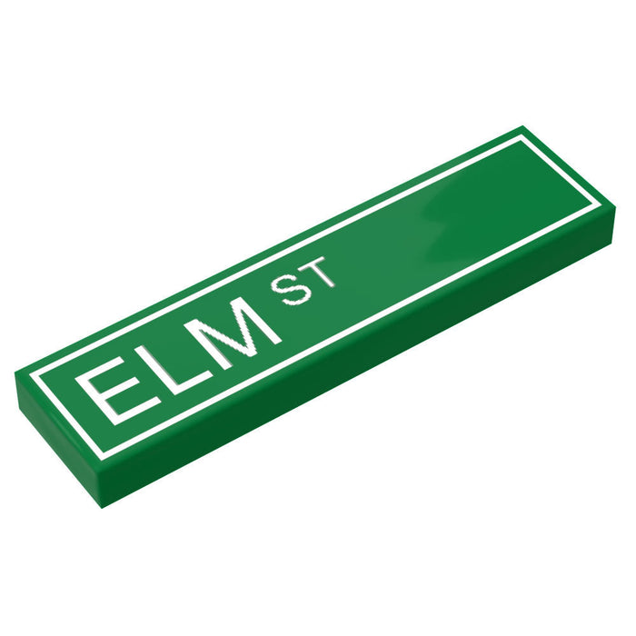 Elm Street Sign made with LEGO part (1x4 Tile) - B3 Customs by B3 Customs