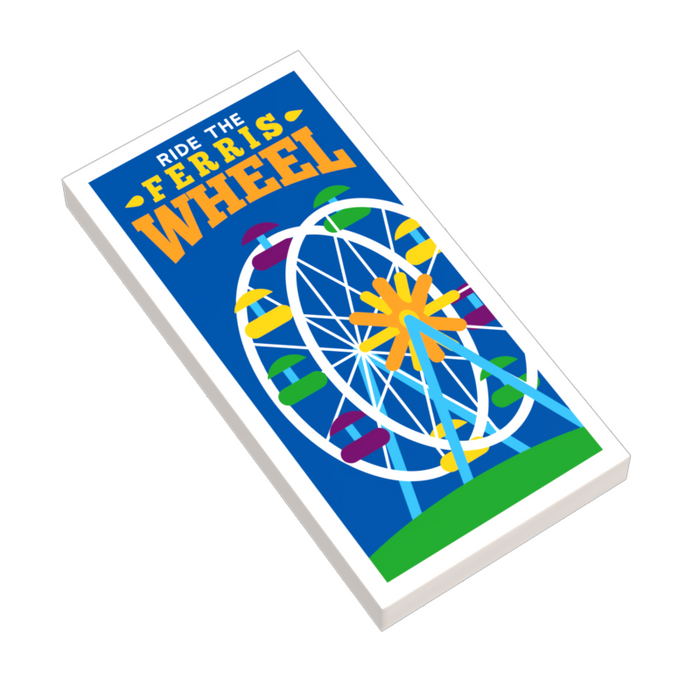 Ferris Wheel Amusement Park Poster (2x4 Tile) made using LEGO parts - B3 Customs by B3 Customs