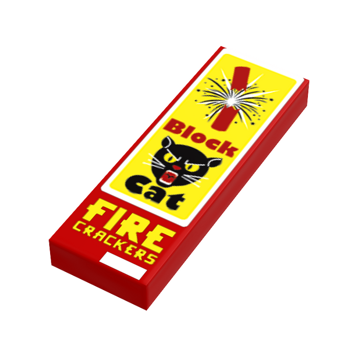 Firecrackers Block Cat Minifig Fireworks, 4th of July made using LEGO part by B3 Customs